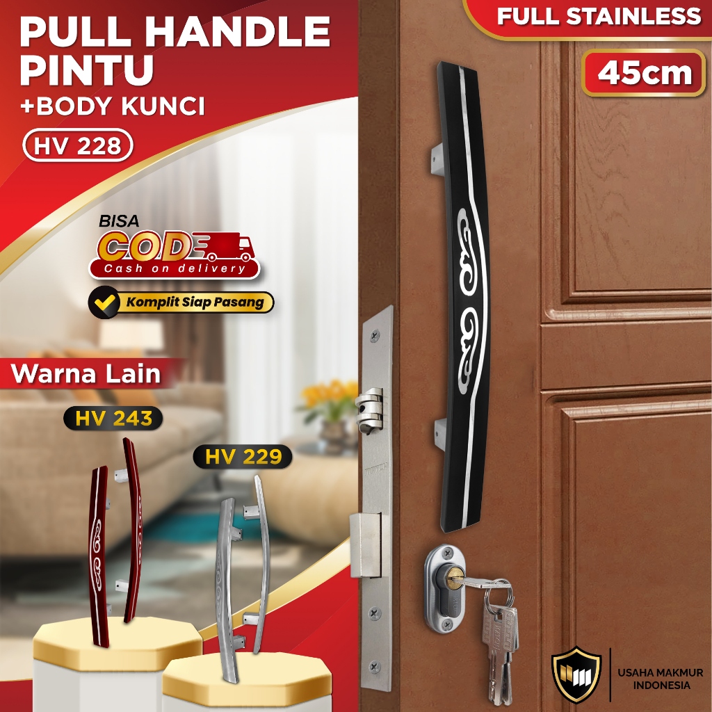 Jual Vincitory Handle Pintu Rumah Stainless Gagang Pintu Pegangan Tarikan Pintu Minimalis Cm