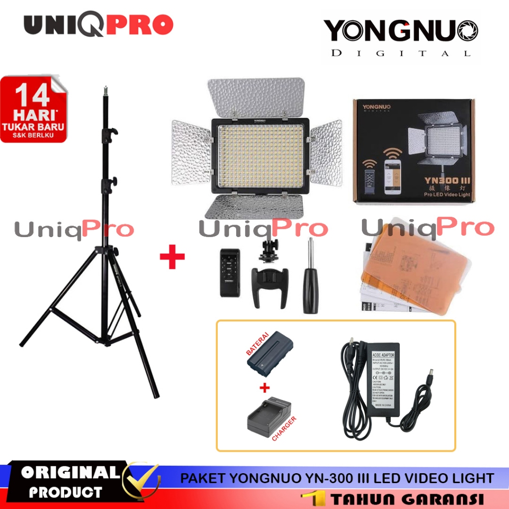 Jual YONGNUO YN300 III LED VIDEO LIGHT - PAKET LAMPU STUDIO YONGNUO ...