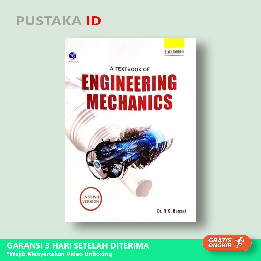 Jual buku a textbook of engineering mechanics sixth edition original