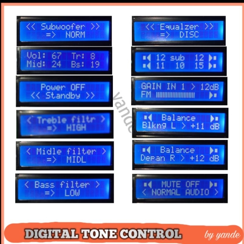 Jual Tone control digital 4 input stereo 1 mix 5 ch output | Shopee ...
