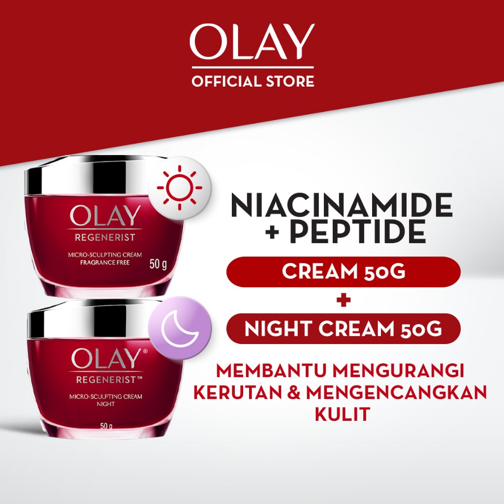 Jual Olay Regenerist Micro Sculpting Day Cream + Retinol 24 Night Cream ...