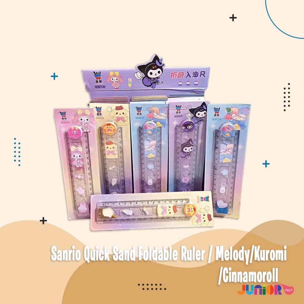 Jual Sanrio Quick Sand Foldable Ruler / Melody/Kuromi/Cinnamoroll ...