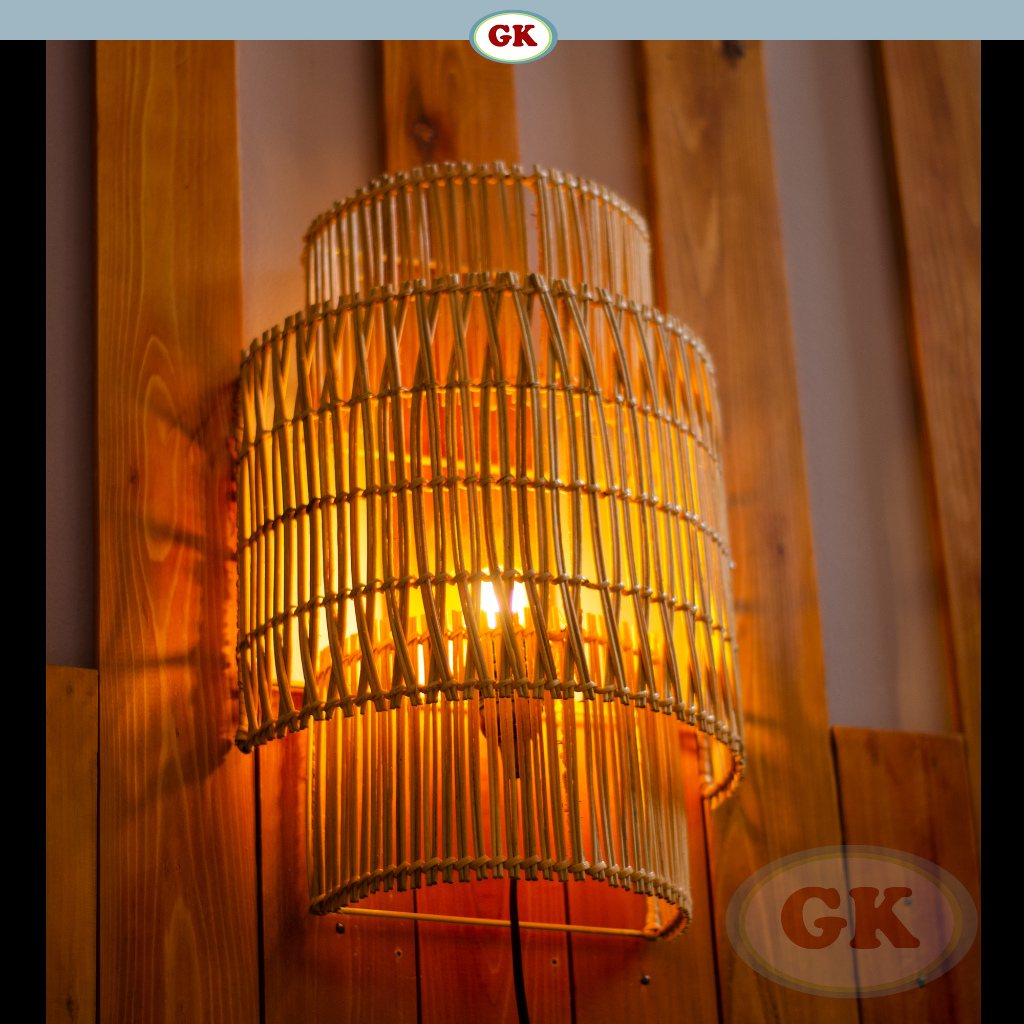 Jual Kap Lampu Dinding Rotan BASIC 80 - Dekorasi Lampu Tidur Rotan ...