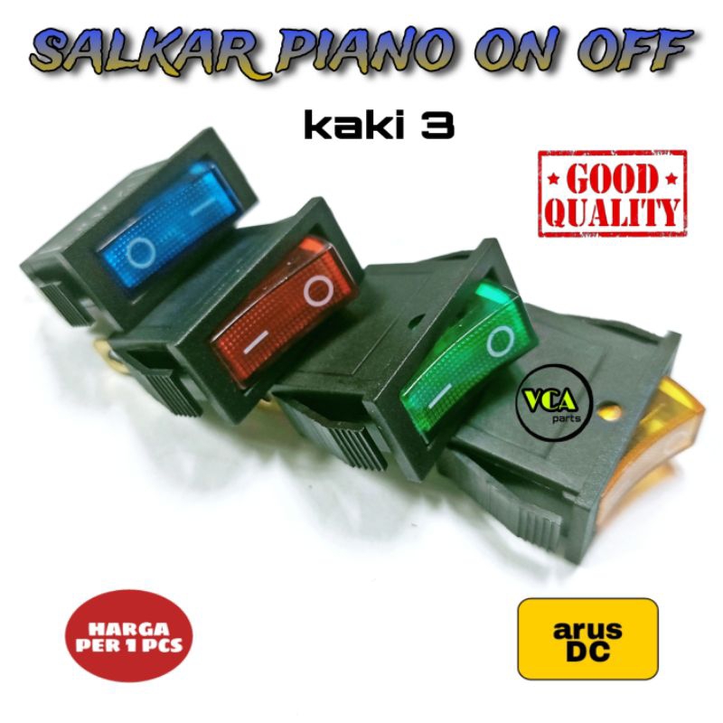 Jual SAKLAR PIANO/SWITCH ON - OFF ARUS 12VDC WARNA MERAH,BIRU,KUNING ...