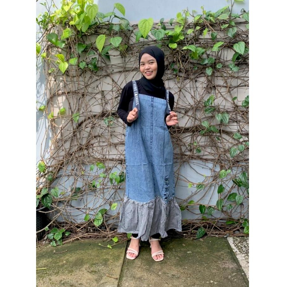 Jual Naifa Overall Rok Dress Jumpsuit Jeans Denim Premium