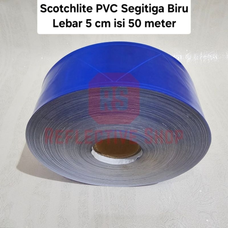 Jual Scotchlite PVC Biru Motif Segitiga 5 cm isi 50 Meter / Scotlight ...
