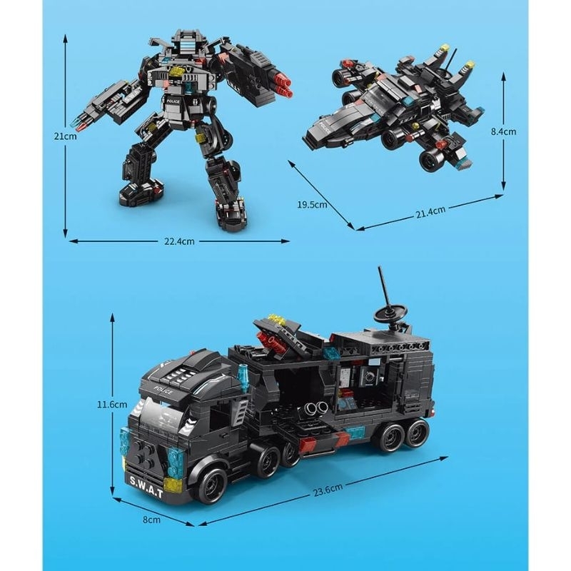 Jual Mainan Bongkar Pasang Puzzle Balok ROBOT Police Special Force 8 in ...