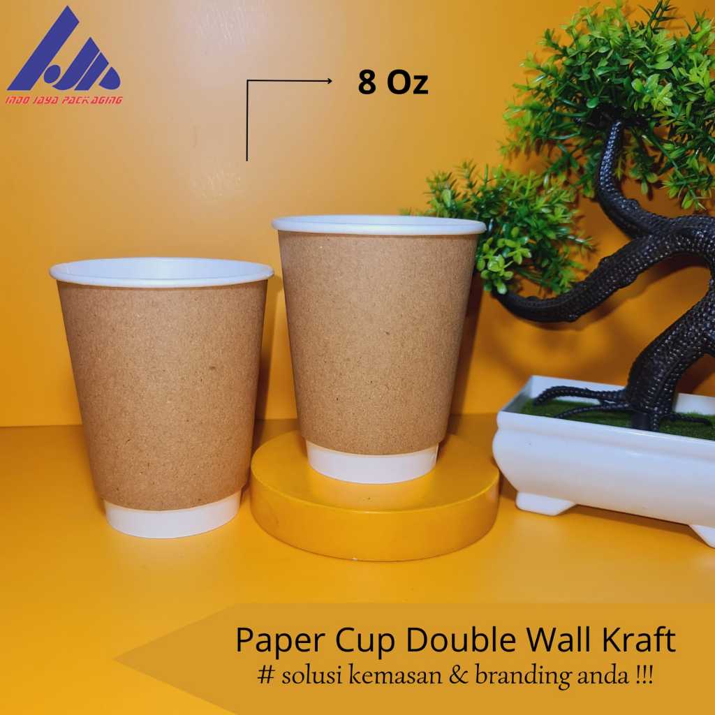 Jual Paper Cup Double Wall Kraft 8OZ & 12OZ | Shopee Indonesia