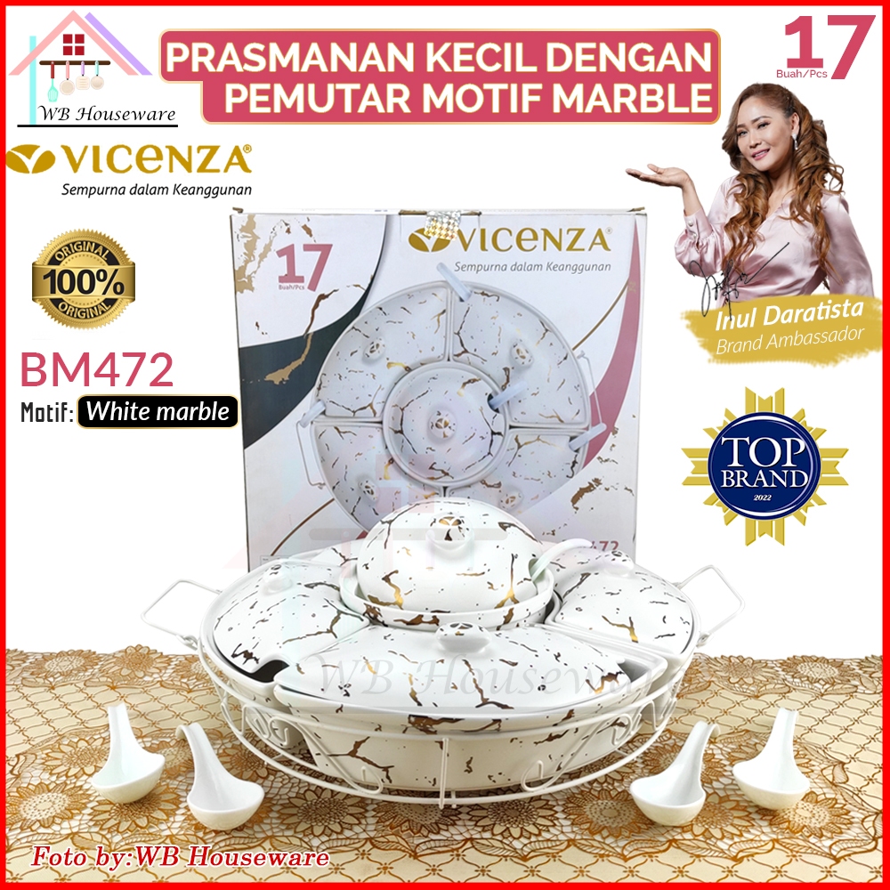 Jual VICENZA 17pcs Prasmanan Set Bulat Motif White Marble / Wadah Saji ...