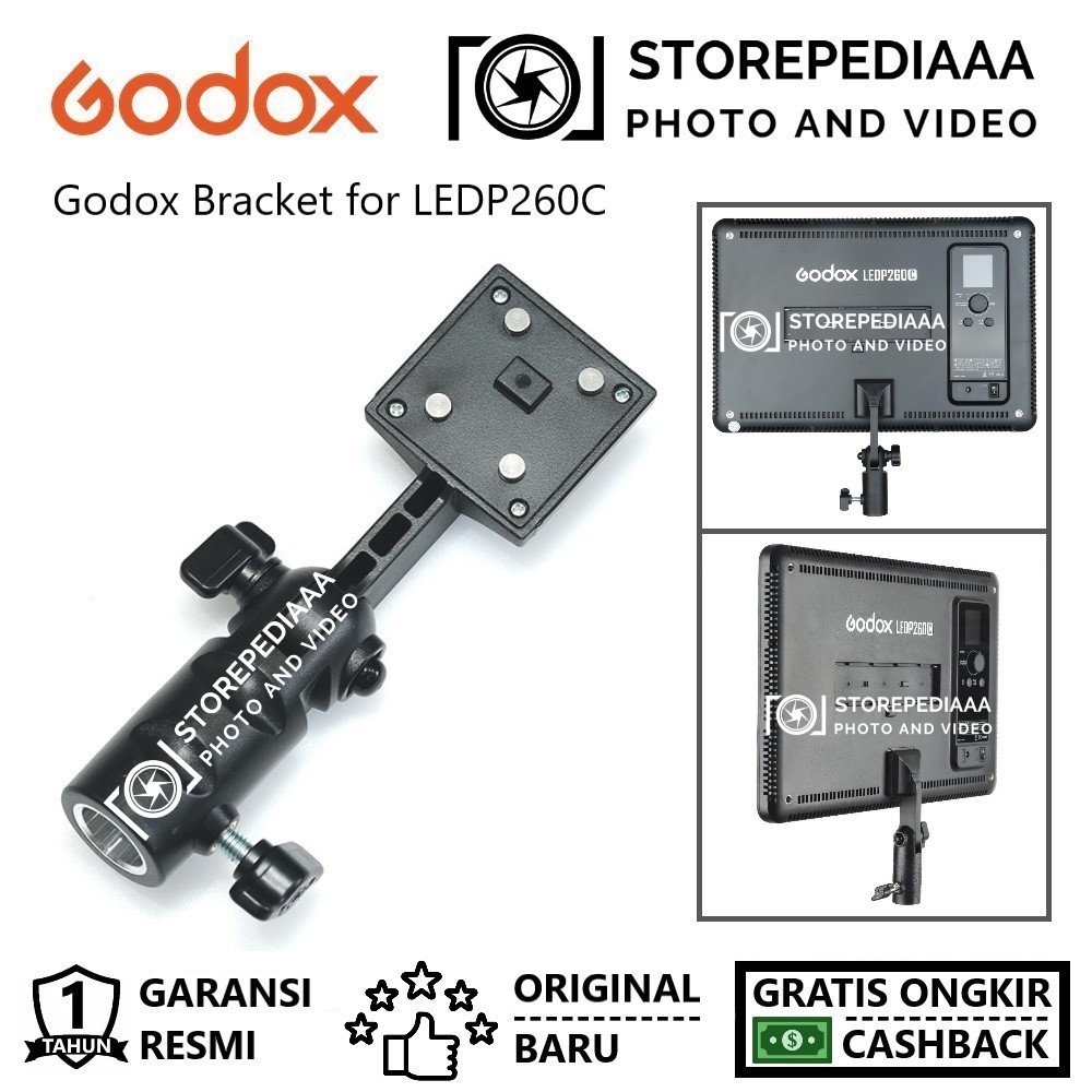 Jual Godox Bracket LEDP260C Bi-Color LED Video Light LEDP 260C LED P260 ...