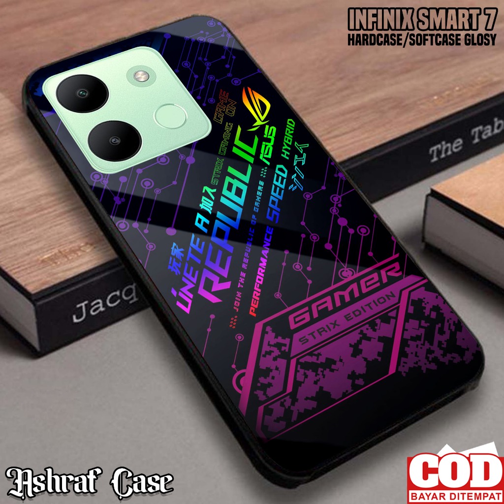 SHIEID Custodia Per Infinix Smart 7 - Cover Posteriore In Vetro Temperato Sfumato - Design Crescent Stellato - Protezione Antiurto Con Bordo TPU