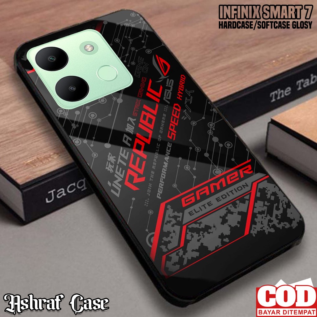 SHIEID Custodia Per Infinix Smart 7 - Cover Posteriore In Vetro Temperato Sfumato - Design Crescent Stellato - Protezione Antiurto Con Bordo TPU