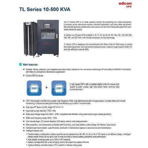 Jual UPS Edcon TL Series 20 KVA tru online high frequency UPS (3/3 ...