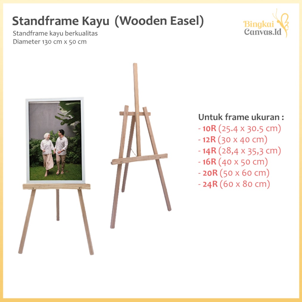 Jual Terbaik Stand frame foto prewedding besar / stand bingkai kayu ...