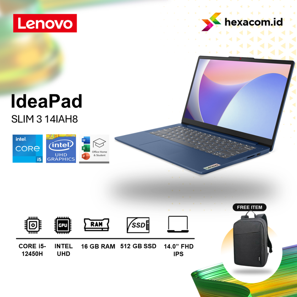 Jual Lenovo IdeaPad Slim 3 14IAH8 Core i5-12450H 16GB 512GB W11 OHS ...