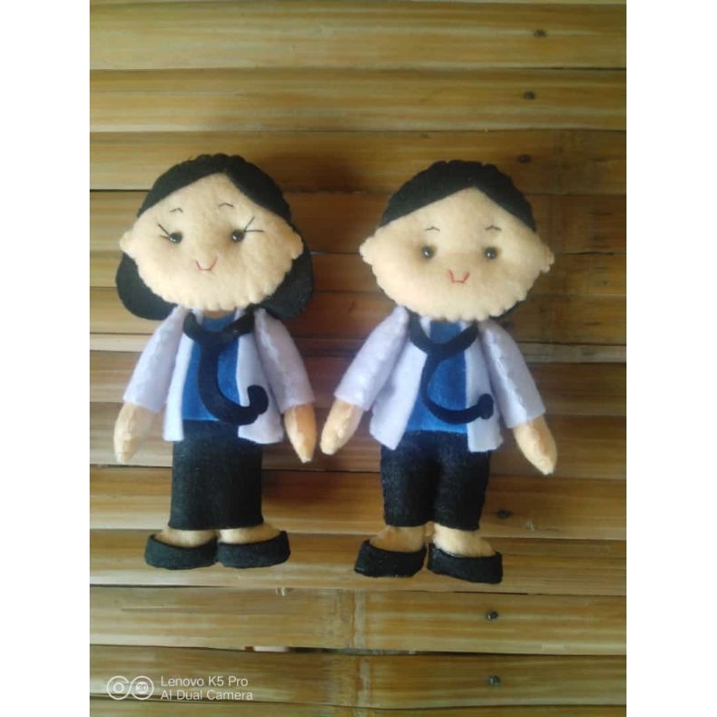 Jual boneka profesi flanel harga untuk 1 paket(2 boneka) | Shopee Indonesia
