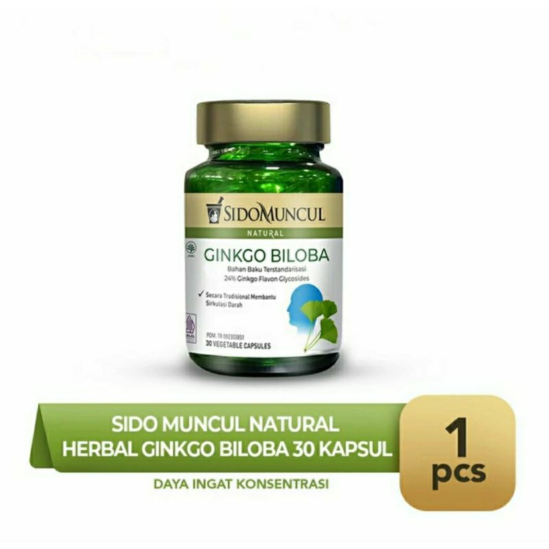 Jual Sido Muncul Herbal Ginkgo Biloba Isi 30 Kapsul -Untuk Daya Ingat ...