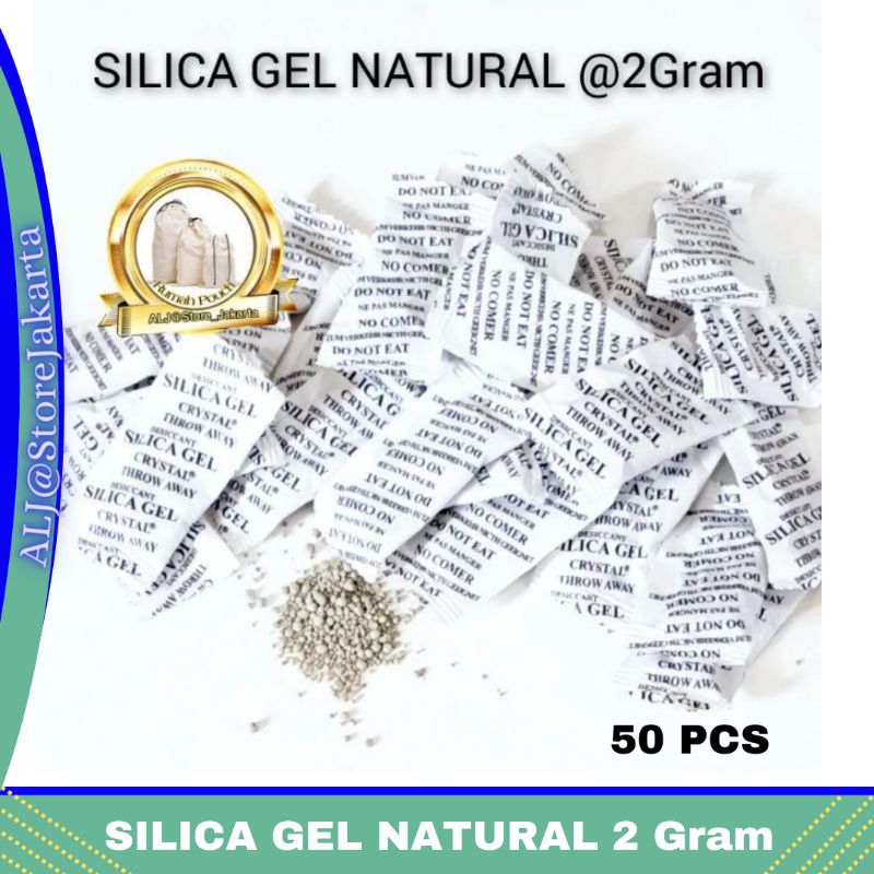 Jual Silica Gel Natural Desiccant 2 gram Grade A(50 pcs) Shopee Indonesia