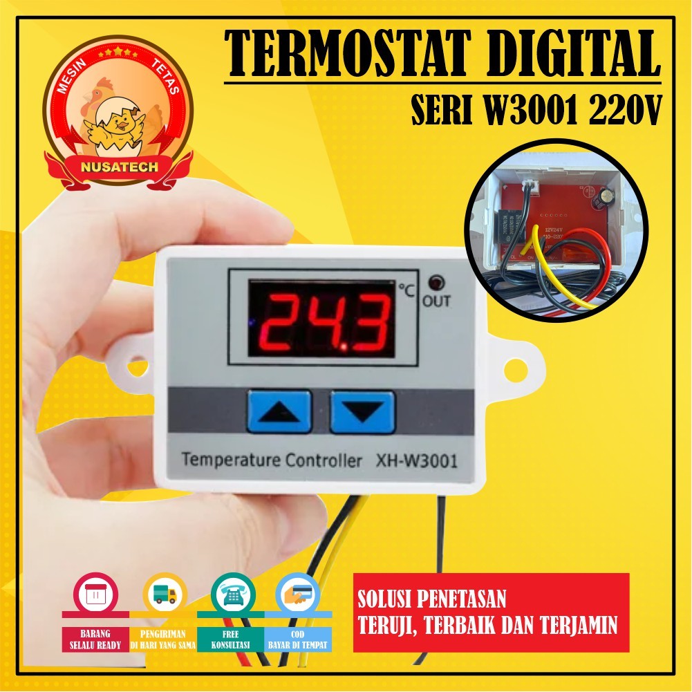 Jual TERBARU Termostat Digital 220V Termostat W3001 AC Untuk Mesin ...