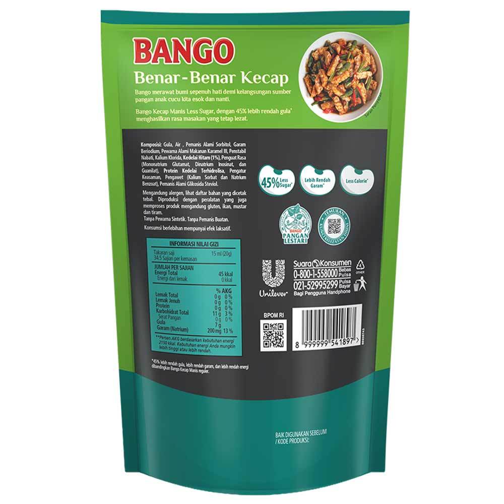 Jual Bango Kecap manis Less Sugar 520ml | Kemasan Baru | Shopee Indonesia