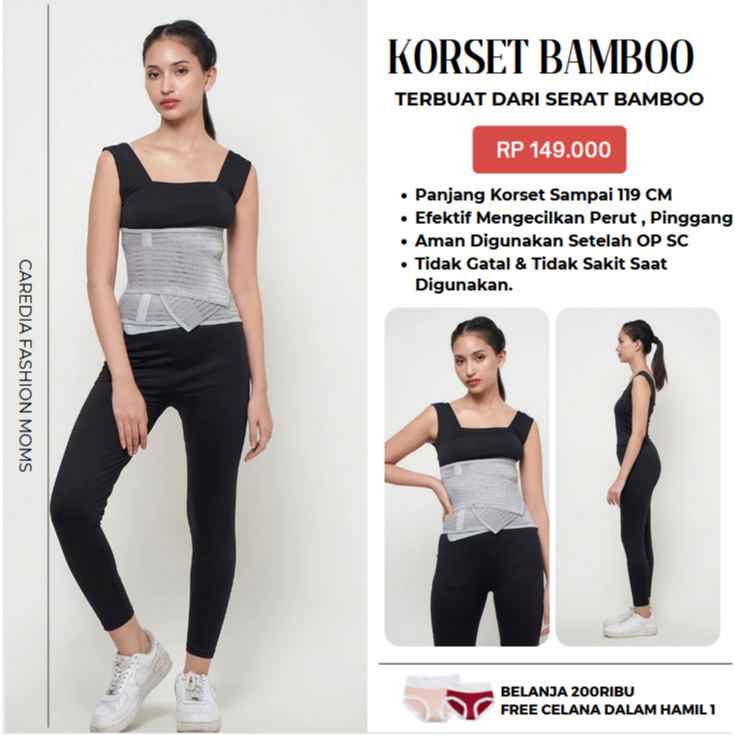 Eve Maternity Korset Pelangsing Bamboo Set Corset Korset Melahirkan Stagen  Perut Premium Anti Gatal SE062