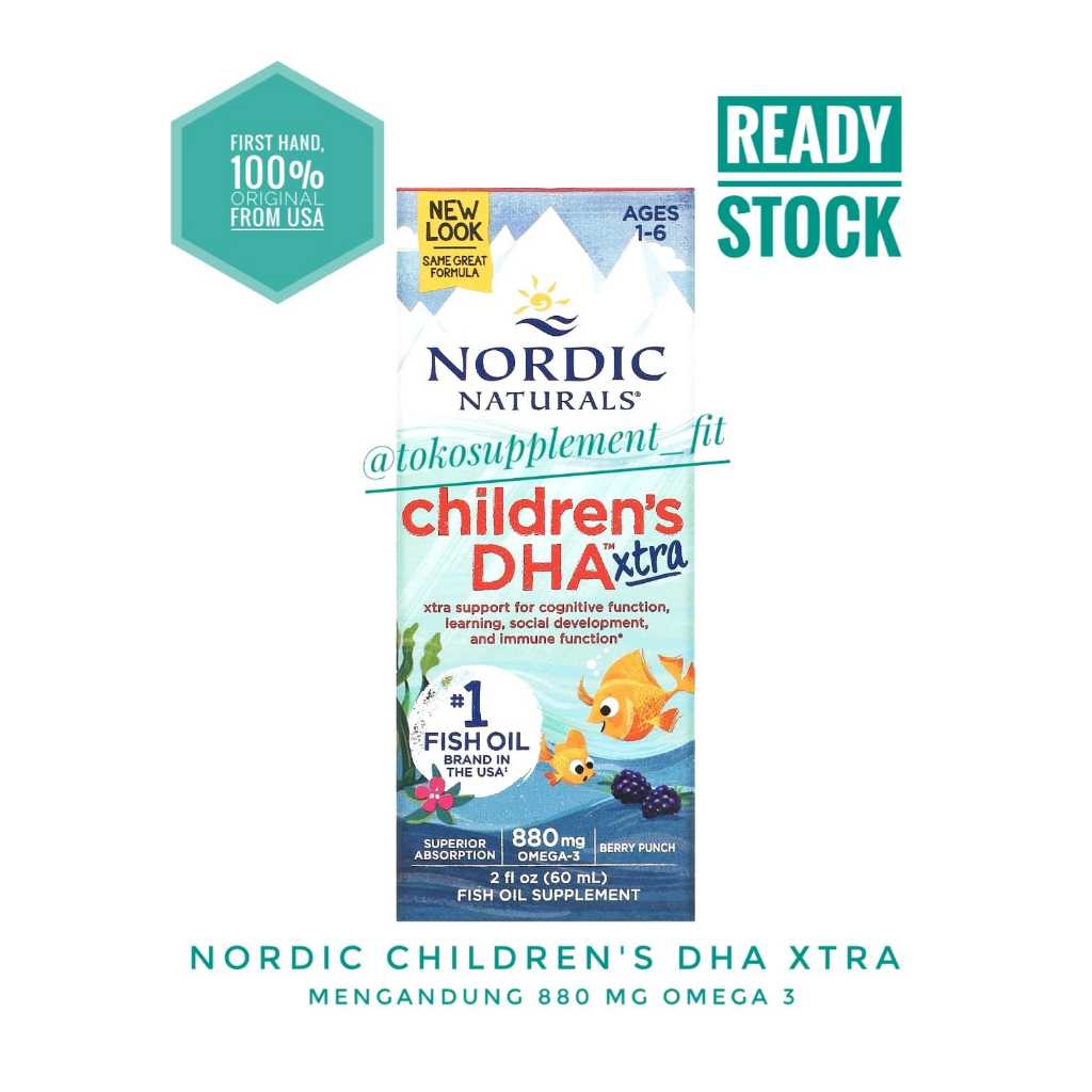 Jual Nordic Natural's Children DHA Xtra 880mg Omega 3 isi 60mL Shopee