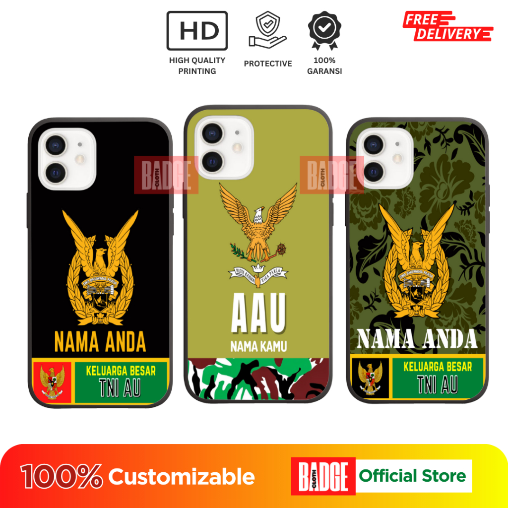 Premium Custom Phone Case Bebas Desain Bisa pakai foto atau desain  sendiri Militer Abdi Negara TNI AU