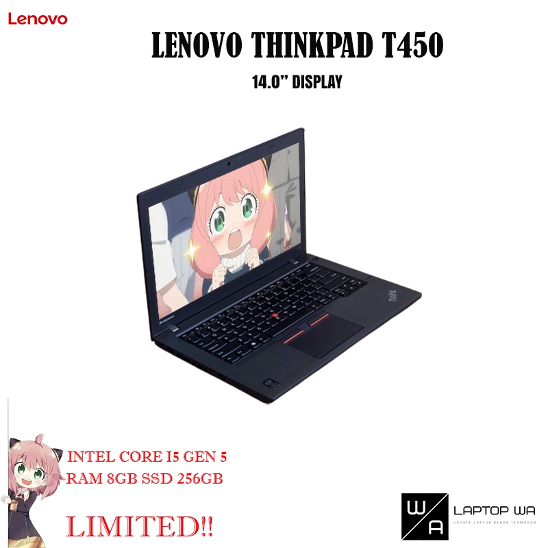 Jual Lenovo Thinkpad T450 Core I5 Gen 5 RAM 8GB SSD 256GB Display ...