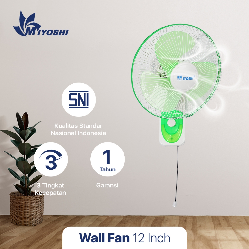 Jual MIYOSHI WALLFAN MIYOSHI 12 INCH / SNI / KIPAS ANGIN TEMPEL DINDING