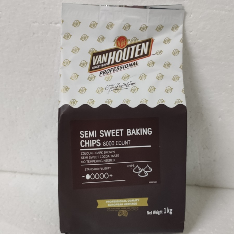 Jual Van Houten Semi Sweet Baking Chips Kg Chocolate Chips Van Houten Shopee Indonesia