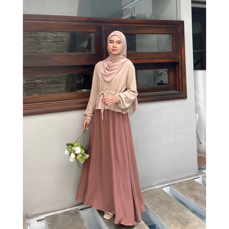 Dafinty Rosella Dress Gamis Simpel Kekinian