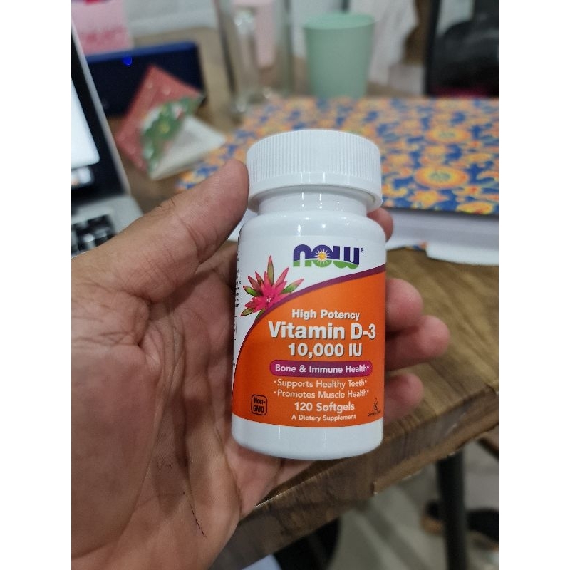 Jual now foods vitamin D-3 D3 10000 IU bone immune health vit D tulang ...