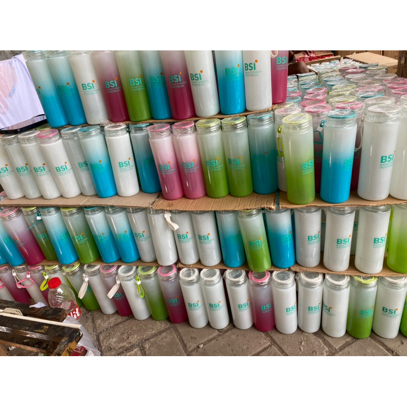 Jual Botol kaca gradasi tumbler souvenir promosi kampanye wedding event ...