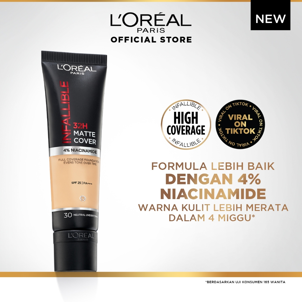 Jual Loreal Paris Infallible 32 Hr Matte Cover Liquid Foundation 30ml Make Up Loreal Natural 2965