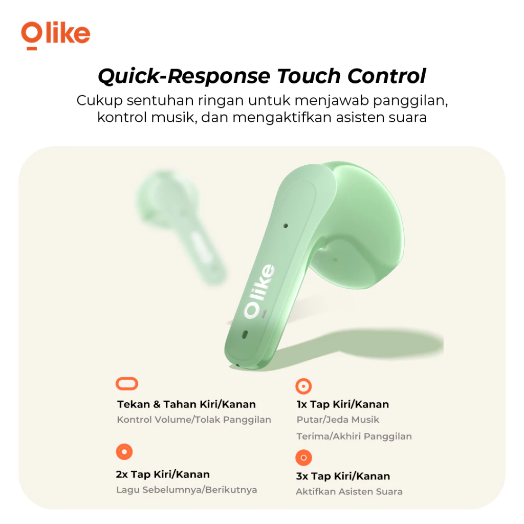 OLIKE CLASSICAL TWS HEADSET BLUETOOTH 5.3 T121 GARANSI 1 TAHUN 21 HOUR PLAY TIME - LIVE
