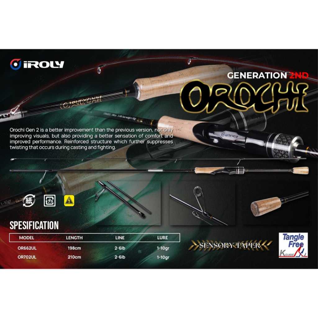Jual Rod SPINNING IROLY OROCHI GEN-2 SOLID CARBON | Shopee Indonesia