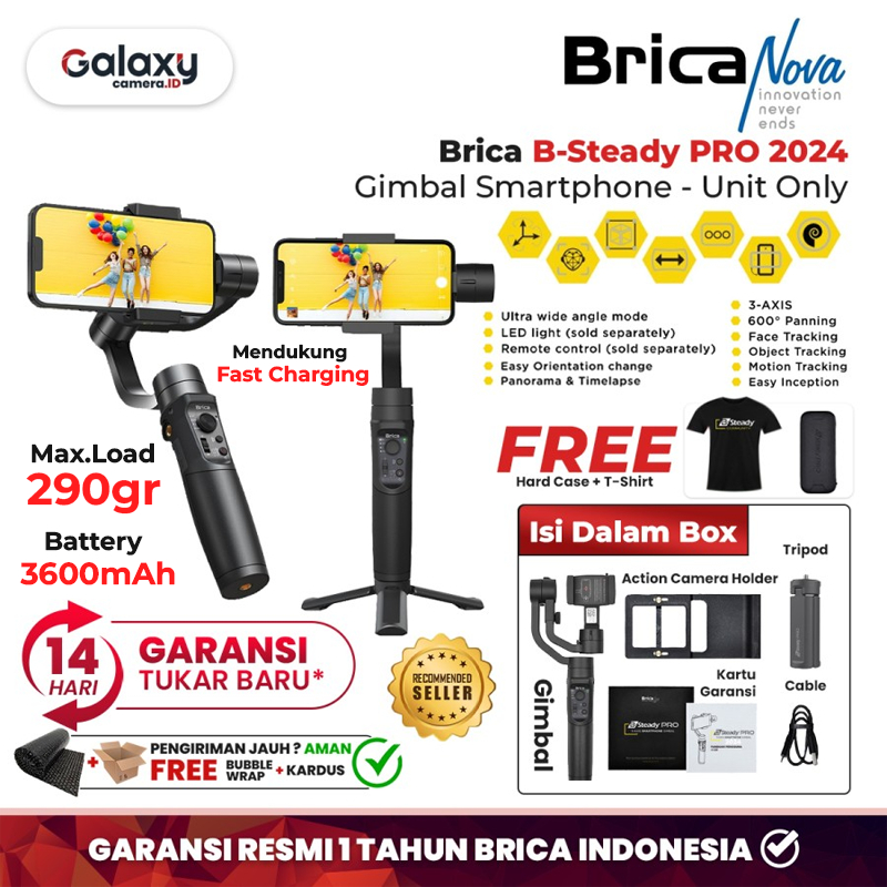 Jual Brica B-Steady PRO 2024 Gimbal Kamera Smartphone Action Camera ...