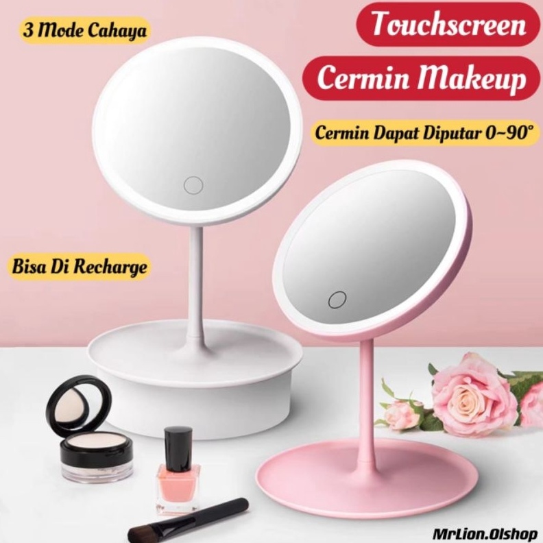 Jual Model Baru Cermin Makeup Mirror Led Light Tombol Touch Screen