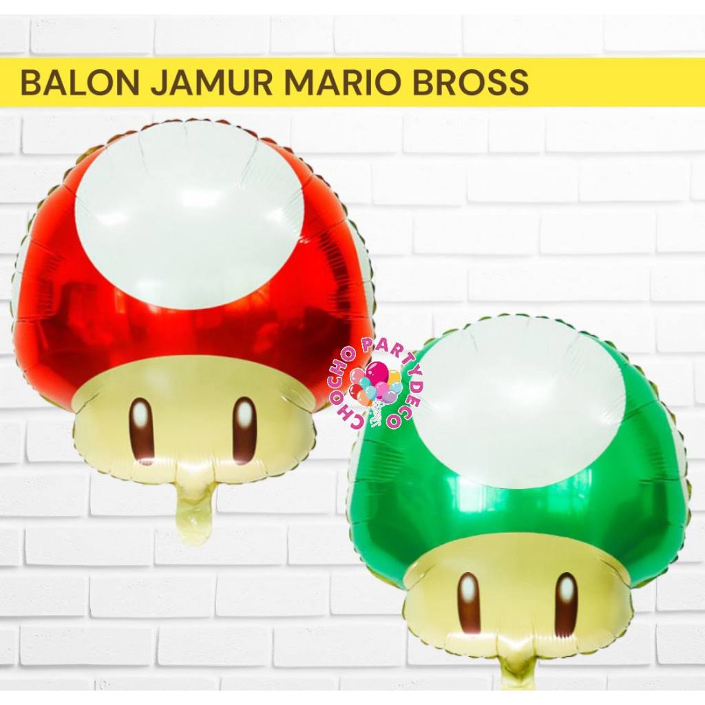 Jual Balon Jamur Mario Bros Balon Foil Super Mario Bross Luigi