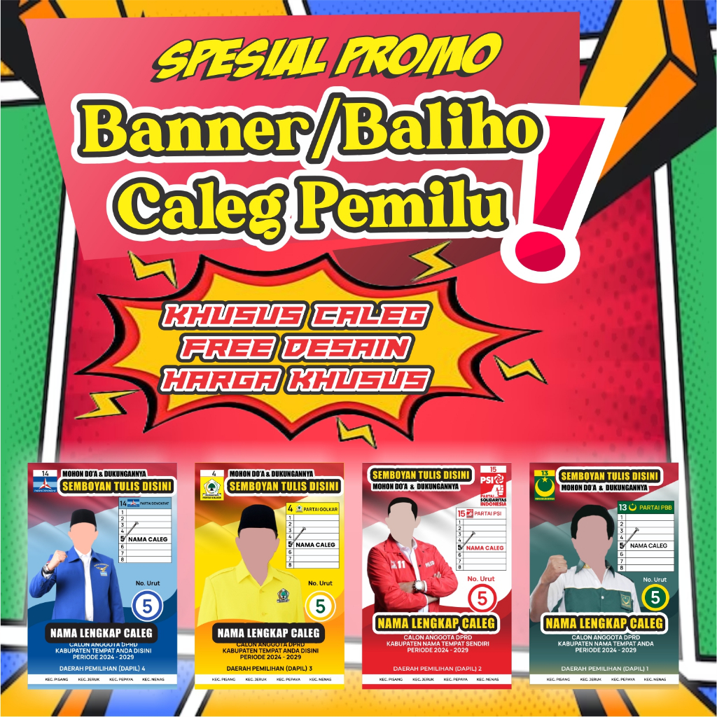 Jual Banner Caleg Pemilu 2024 Banner Caleg Anggota Dewan Desain Suka