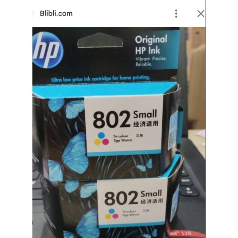 Jual Cartridge tinta hp 802 color original 100 Shopee Indonesia