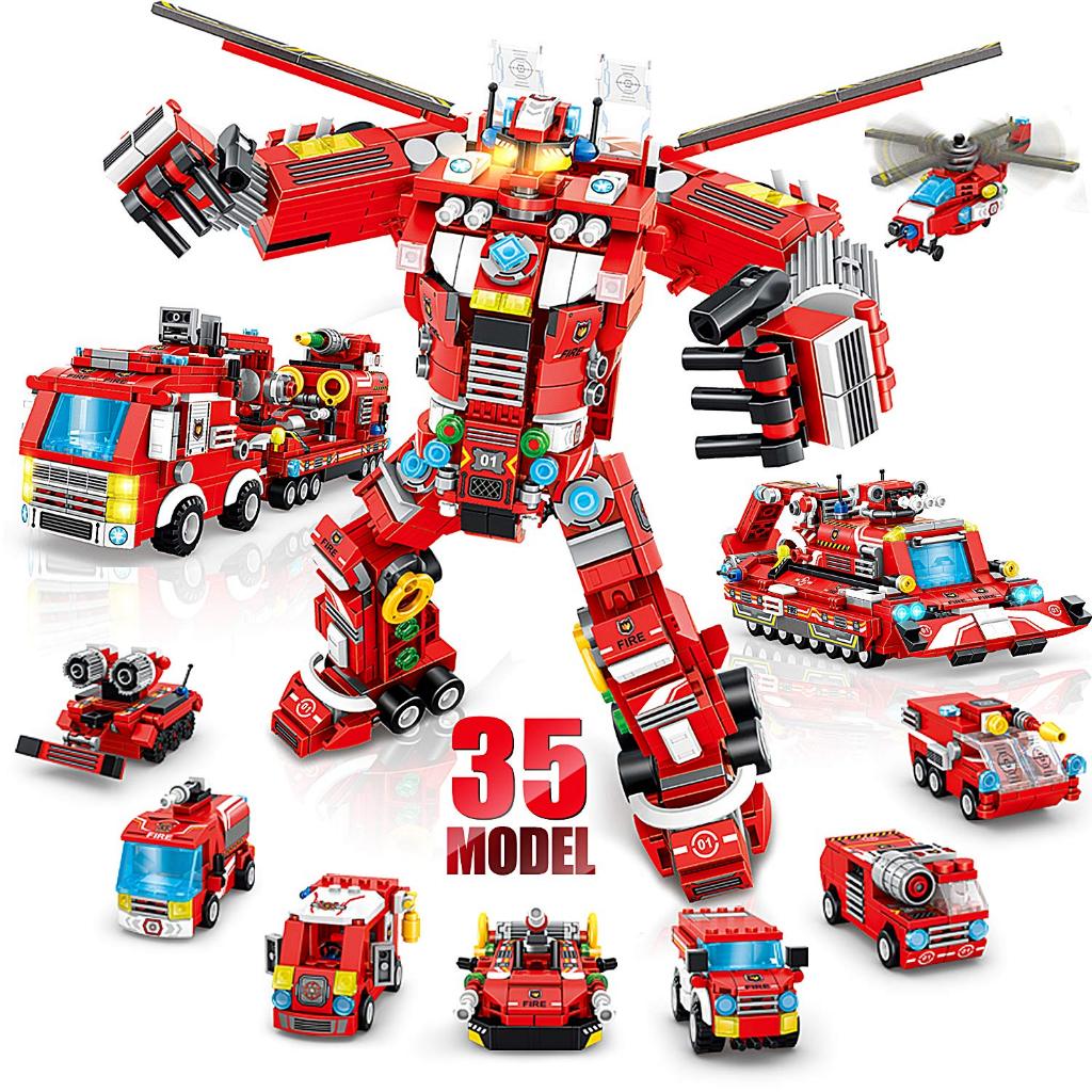 Jual Panlos Sembo Mainan Rakit Brick Susun Balok Robot Fire Truck Mobil ...