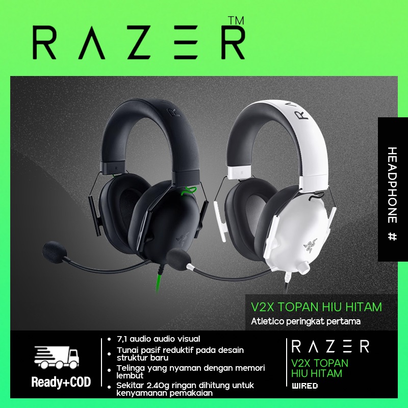 Gambar produk Razer blackshark V2X Headset Gaming Suara Sekitar dengan Mikrofon Peredam Kebisingan 1