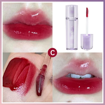 CAPPUVINI Lip Gloss Iced Tea Jelly Tint Lipstik Glossy Water Mirror Lip Glaze Iced Tea Mirror