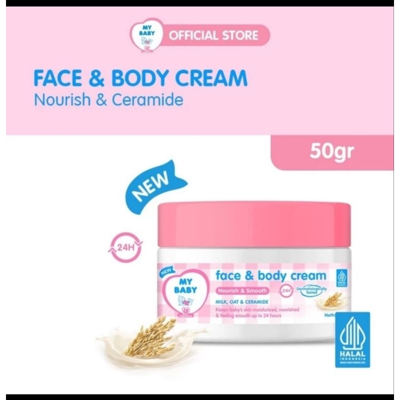 Jual MY BABY Face & Body Cream Nourish & Smooth 50 gr | Shopee Indonesia