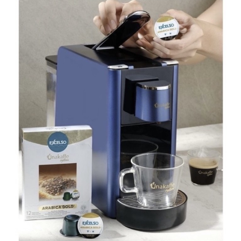 Jual Excelso Unakaffe System Mesin Kopi Kapsul Ventura XS200 Navy Blue Shopee Indonesia