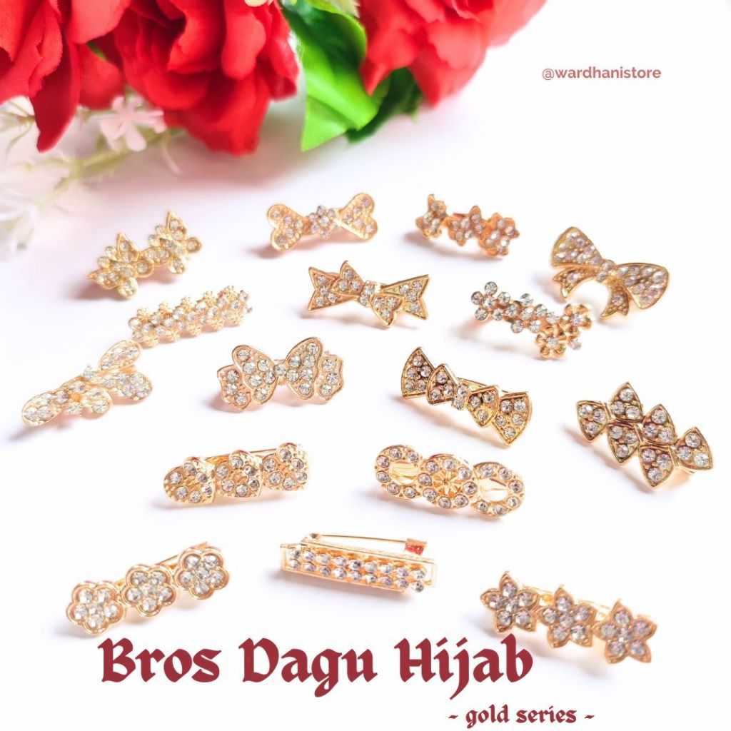 Jual BROS DAGU HIJAB Warna GOLD || BROS CANTIK KOREA KECIL Motif ...