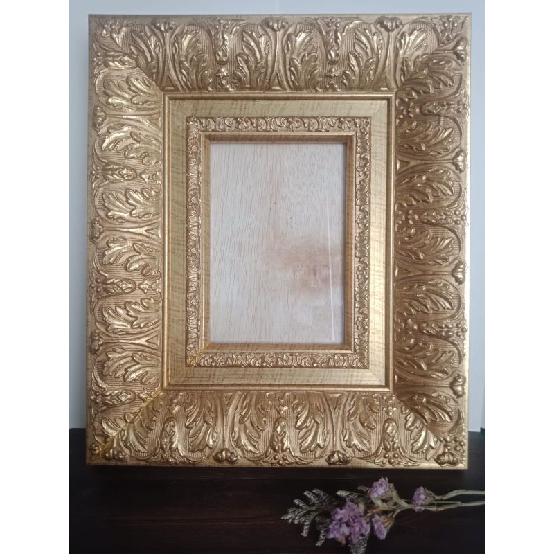 Jual Bingkai Foto / Pigura Kayu Gold Ukir 5R ( 13 X 18cm ) | Shopee ...