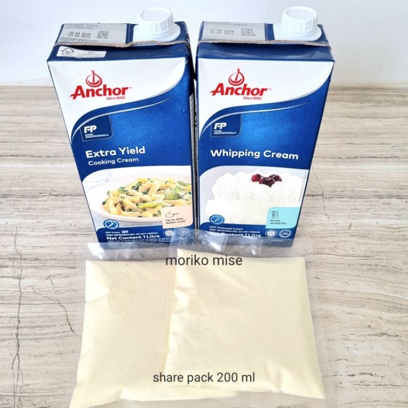Jual anchor whipping cream REPACK 200 ml / ANCHOR extra yield REPACK