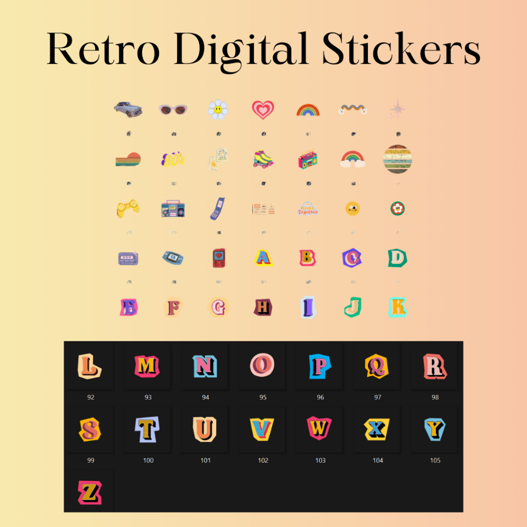 Jual Sticker Digital Individual Crop Aesthetic --- Retro Digital ...
